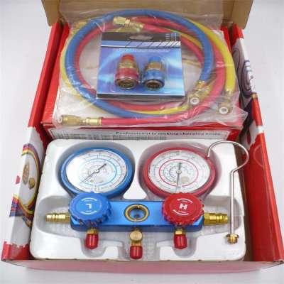 R134A R12 R22 R502 HVAC A/C Refrigeration AC Manifold Gauge Set Car Serivice Kit